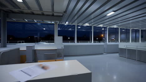 modern empty office interior at night