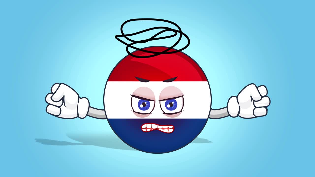 만화 아이콘 발 네덜란드 악의 얼굴 애니메이션과 알파 매트
