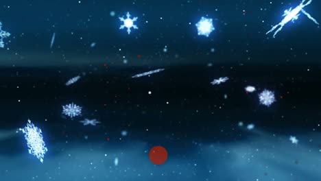 Snow-and-stars-falling-on-black-background