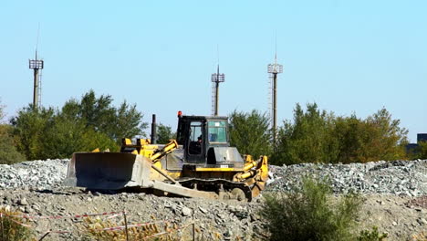 bulldozer working on a construction site