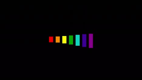 animación de barras de carga de color arco iris, con canal alfa