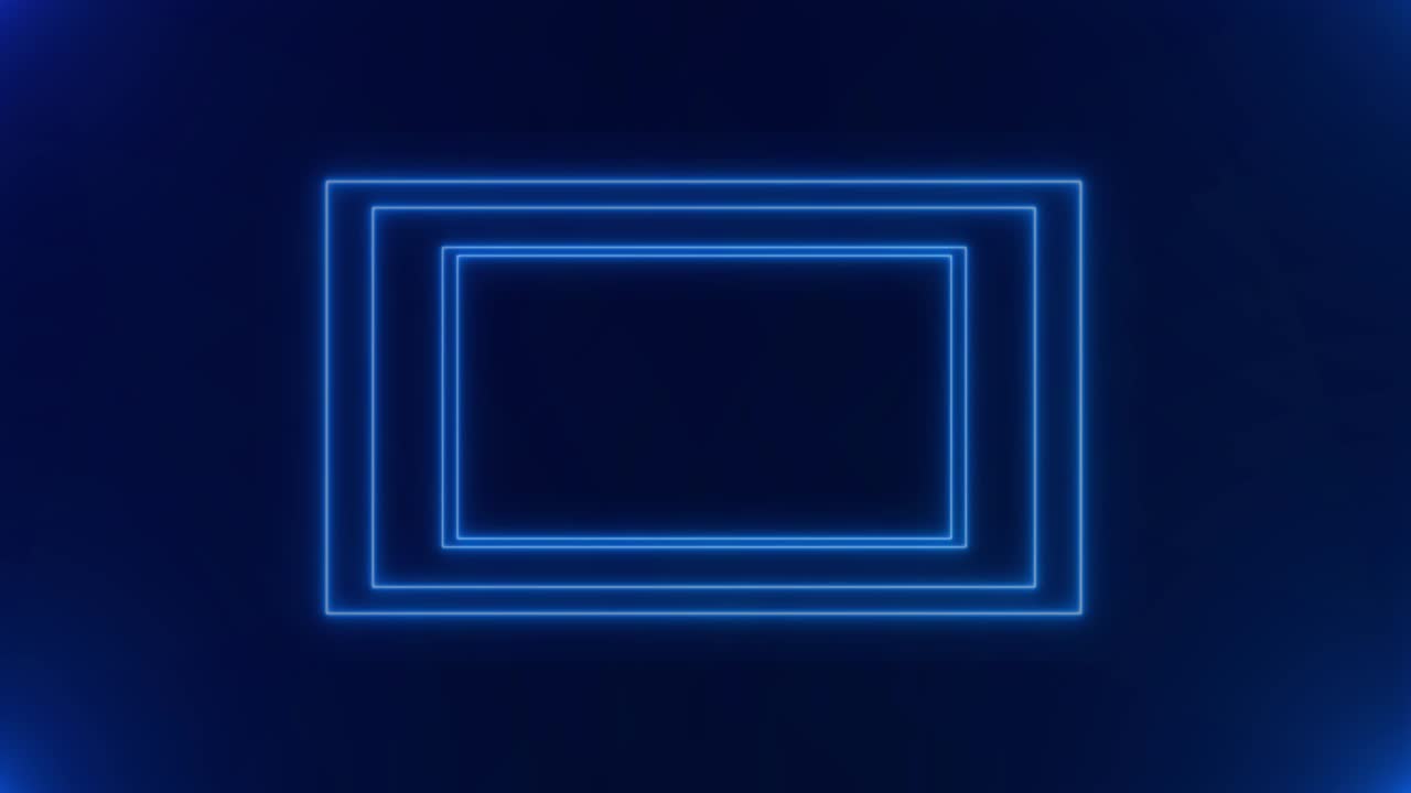 검은 바탕에 추상적인 빛의 네온 프레임, 레이저 쇼, 루프 애니메이션, 4k 비디오