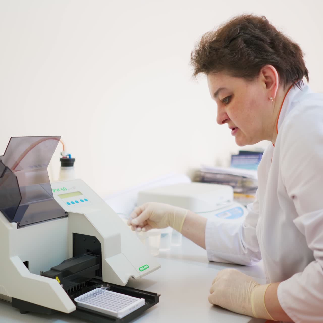 Scientist doing experiments in lab