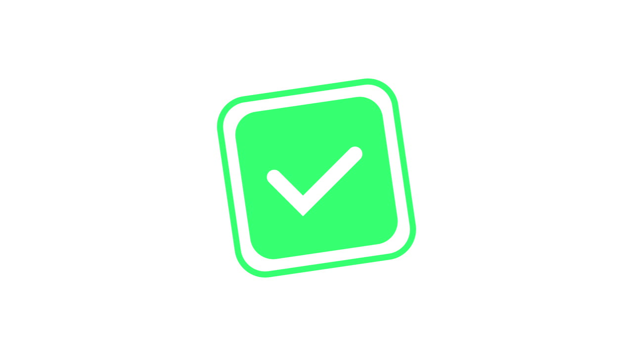 Animated Green Checkmark Icon Appearing and Disappearing