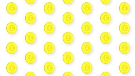 animación de la libra de la moneda de oro video de fondo de patrón sin costuras. 4k