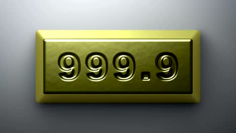 the 999 fineness of a gold. looping footage has 4k resolution.