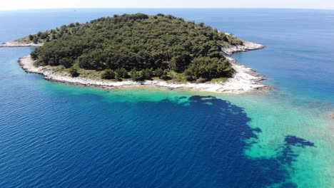 a drone shot of the island of jaz in croatia