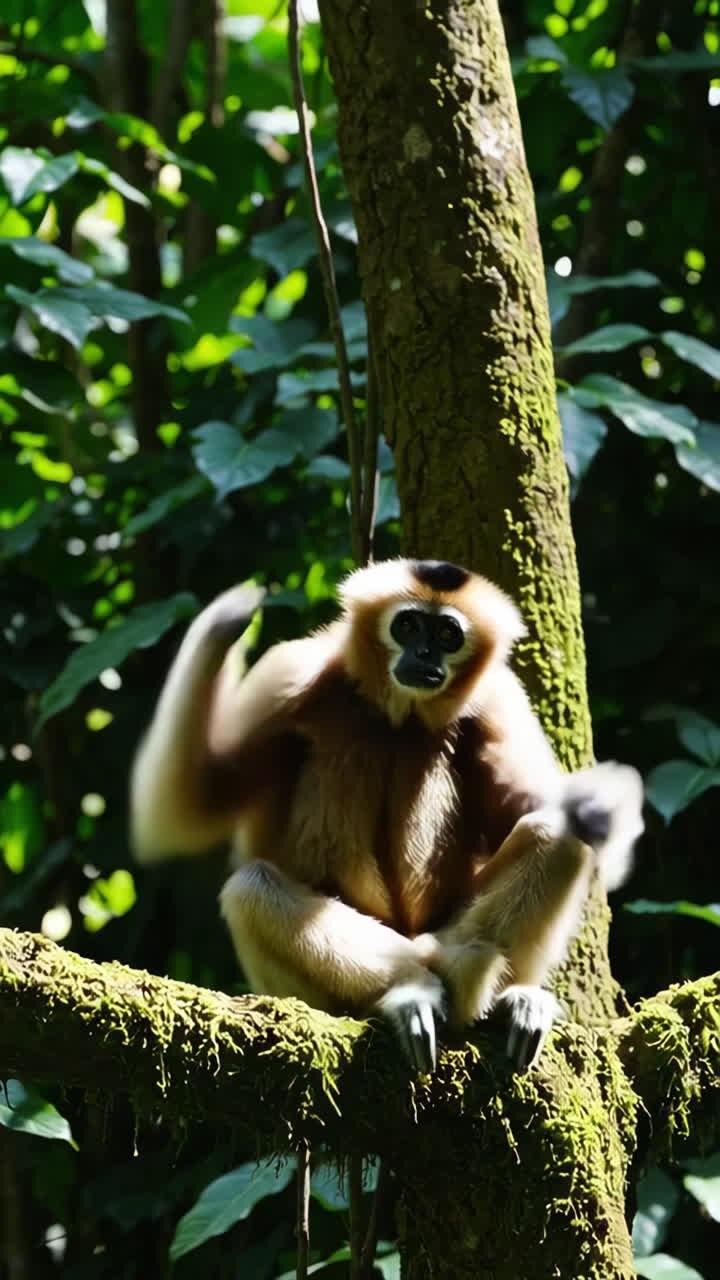 Gibbon in a tree