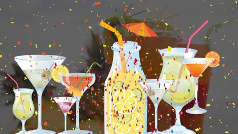 Animation-of-confetti-and-drink-icons-over-drinks