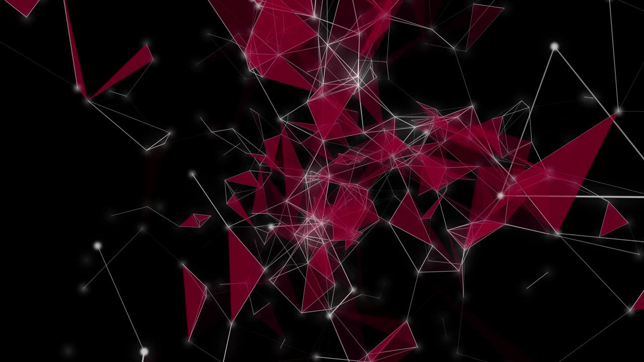 animación futurista del plexo con triángulos brillantes en cámara lenta, 4096x2304 bucle 4k