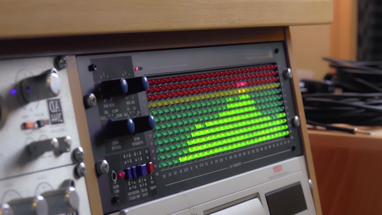 사운드 스튜디오, 녹음 장비의 led 오디오 파형