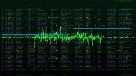 animación del procesamiento de datos sobre un fondo negro