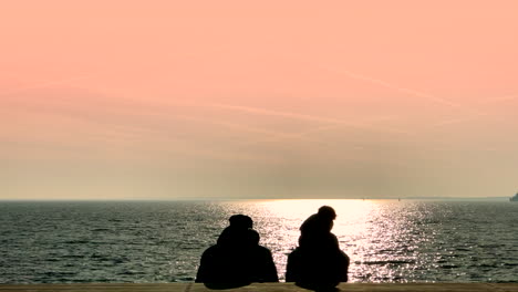 spring of love for a couple on the beach board walk