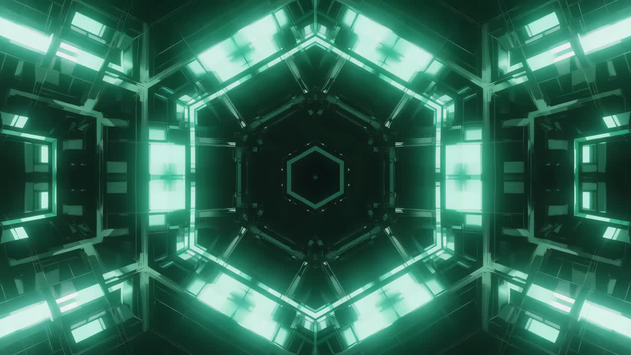 túnel geométrico de neón abstracto