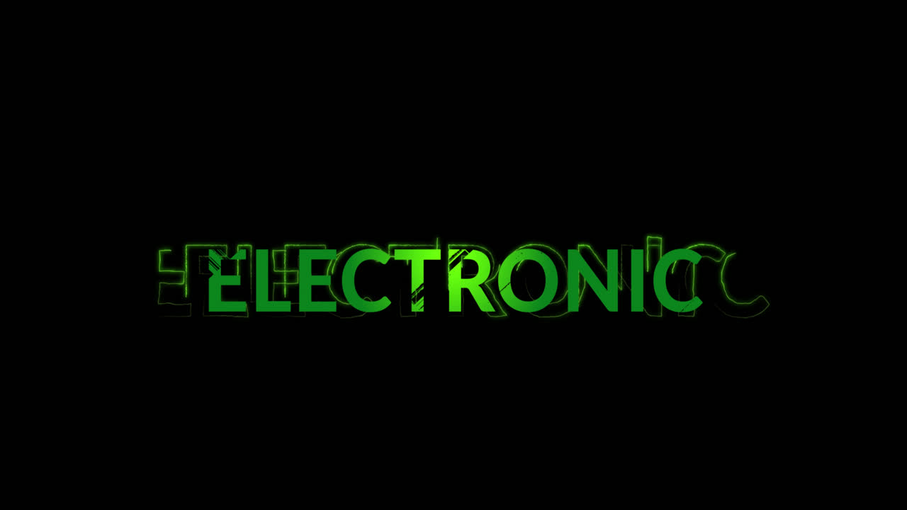 Animation of electronic text on black background