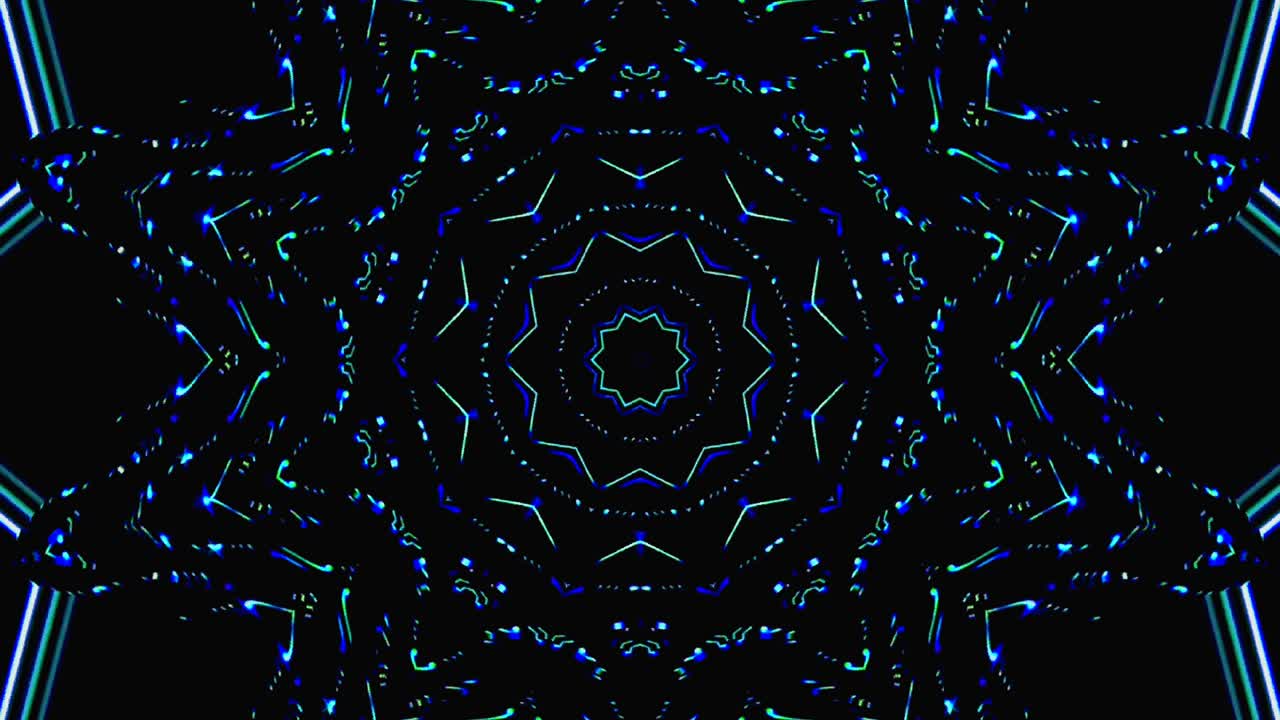 Abstract Kaleidoscope pattern with full colors. Magic mandala. 4k