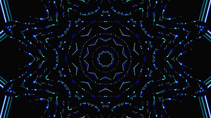 Abstract Kaleidoscope pattern with full colors. Magic mandala. 4k