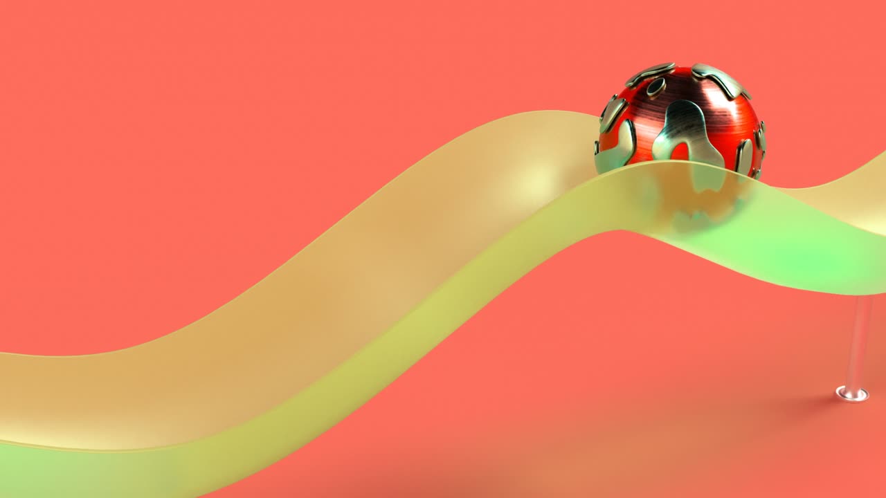 bola de metal minimalista gráfico de computadora arte minimalista capaz de hacer un bucle sin costuras 4k