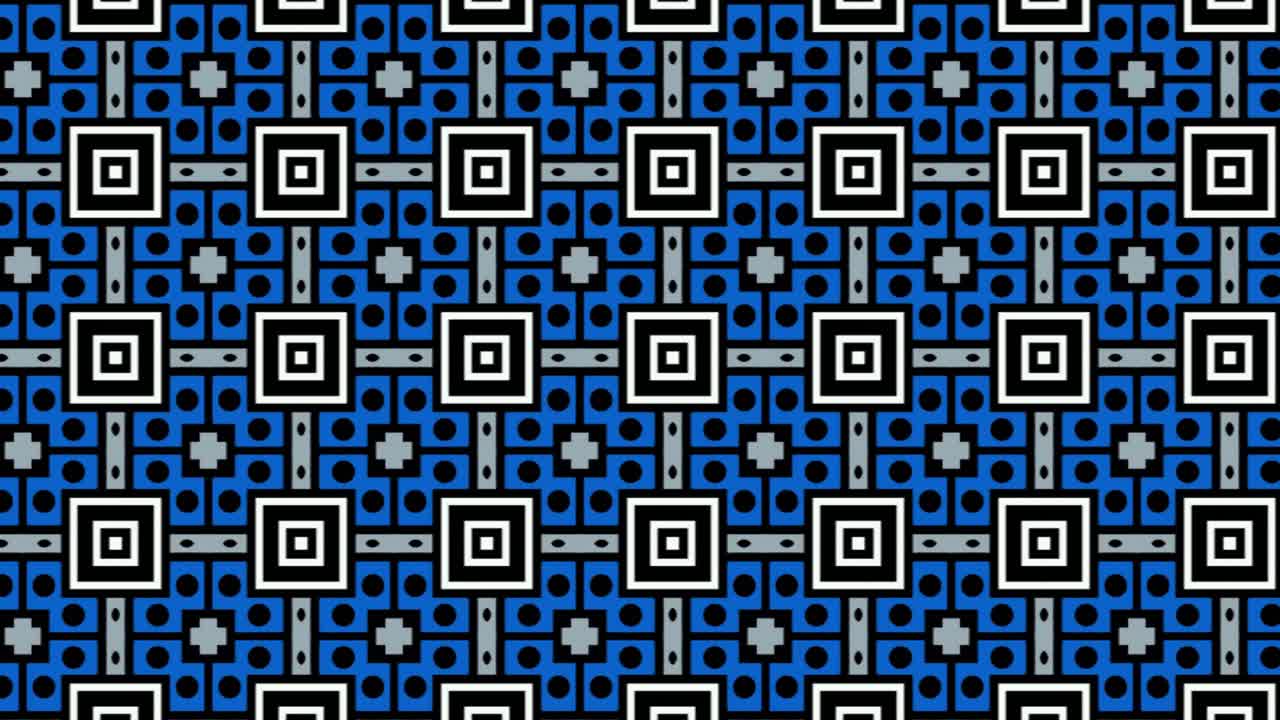 una animación de patrones sin fisuras de colores que consta de figuras geométricas y formas estelares