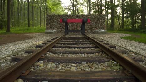 railway memorial in a forest