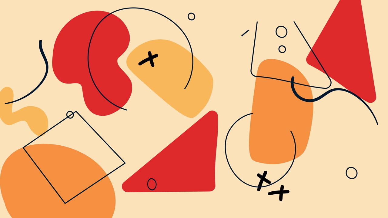 Dynamic Abstract Background with Red and Orange Shapes and Lines