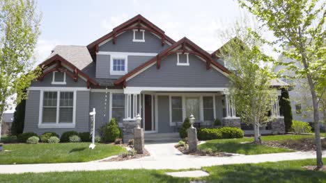 suburban home surrounded by trees