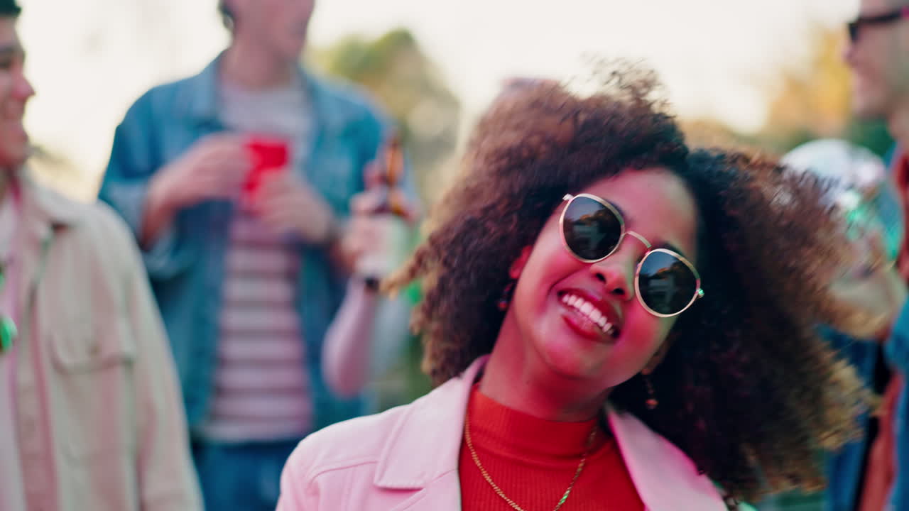 Young adults having fun at an outdoor party