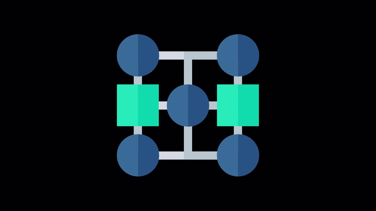 Animated Geometric Grid with Rotating Elements