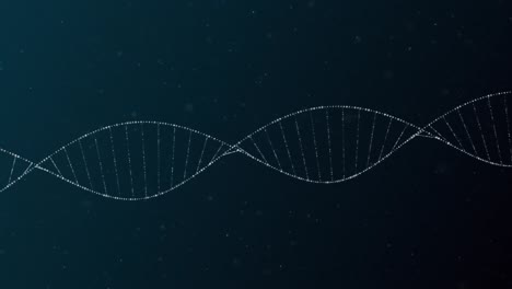 animación de la macro de la cadena de adn girando sobre un fondo oscuro.