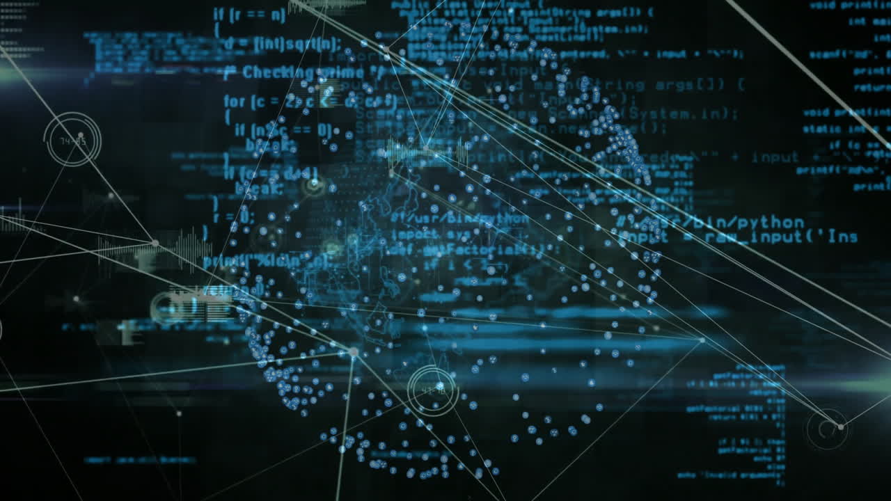 Animation of network of connections over data processing