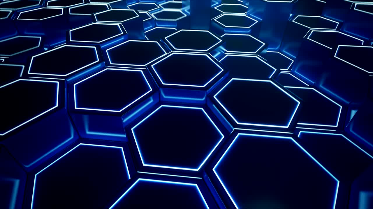 cuadrícula hexagonal. animación de tecnología abstracta.