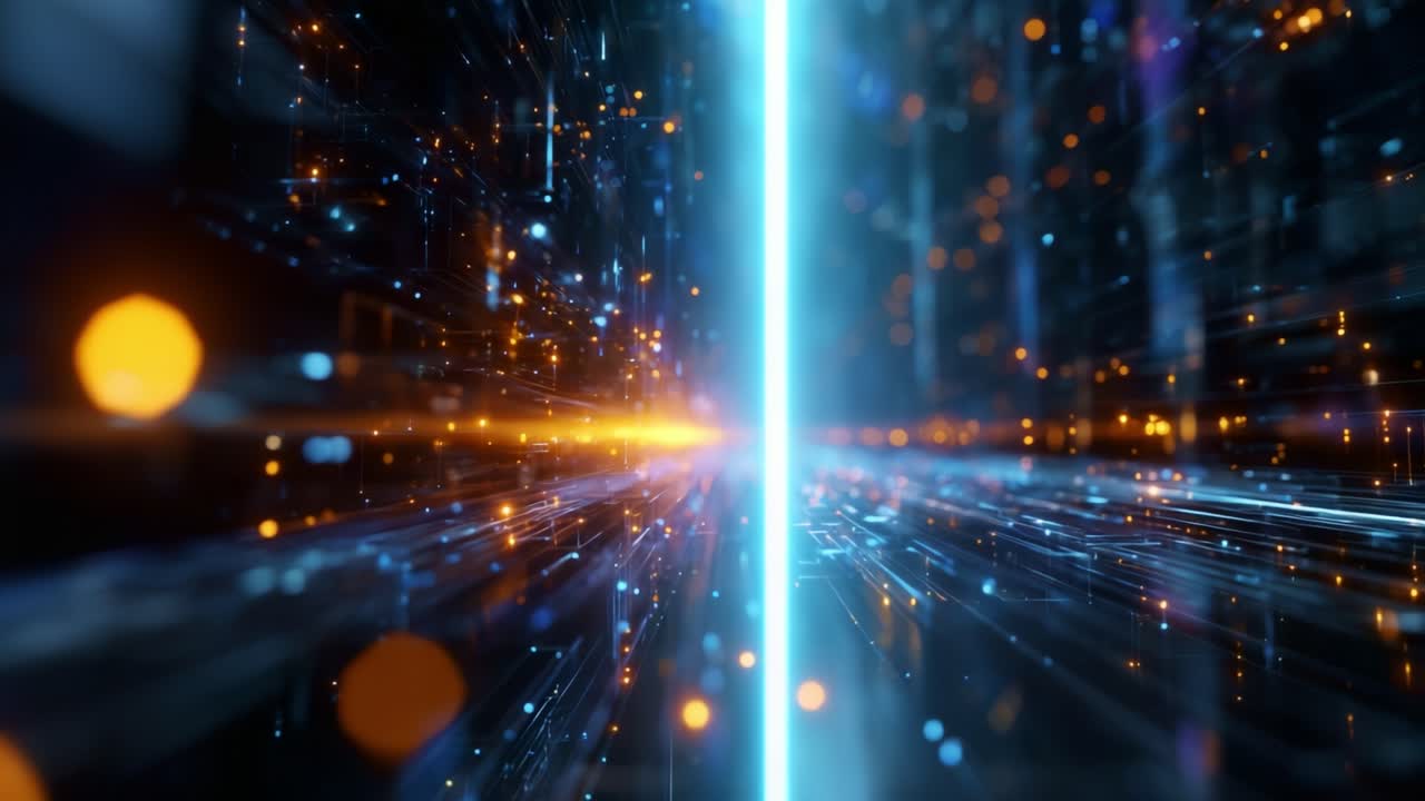 A Visual Journey Through Dynamic Light Streams and Energy Patterns Representing a Hypothetical Future in Digital Realms and Technological Advancements