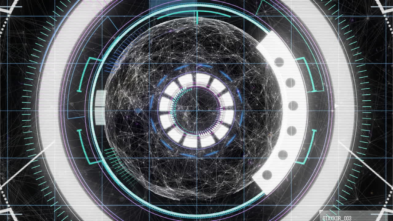 animación de la exploración del alcance y el globo de la red de conexiones en segundo plano