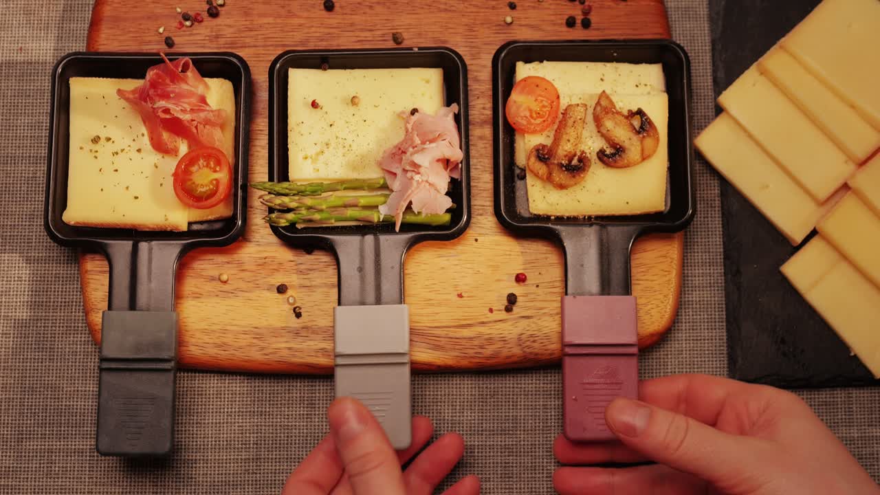 Italian or Spanish restaurant with traditional tapas food, Spanish cuisine, delicious tapas and cheese plate, bruschetta with cheese, olives dry tomatoes and tasty sandwich bar appetizer, buffet