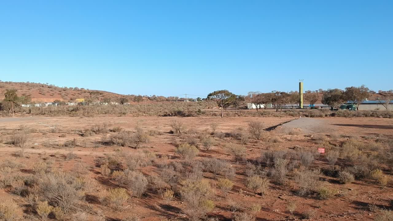 Drone flying over an outback rifle range