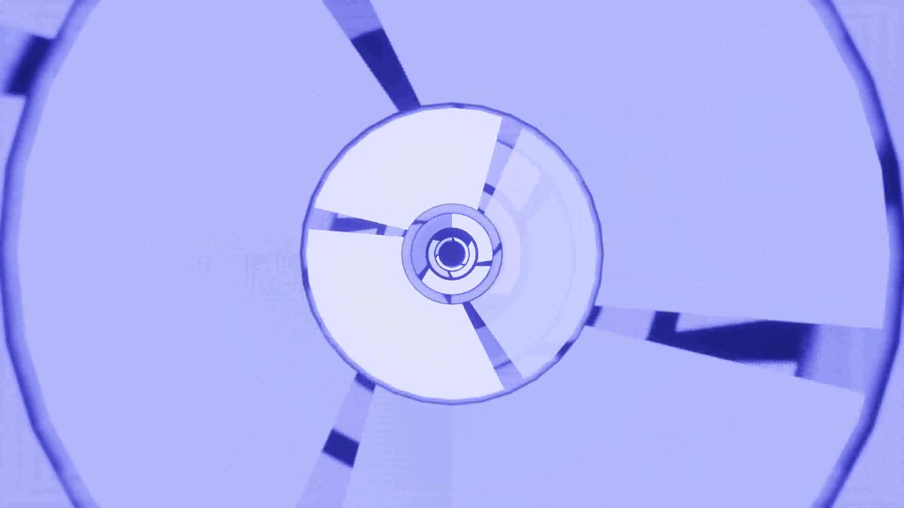 시계 방향 및 반시계 방향으로 회전하는 보라색 디스크의 사이키델릭 효과