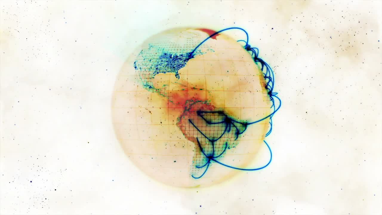 Digitally generated video of globe