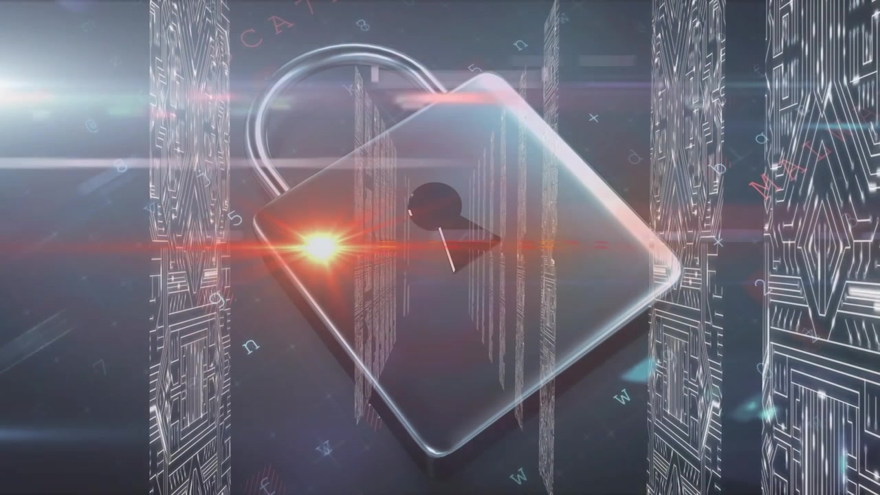 Digital Padlock Symbolizing Cybersecurity and Data Protection