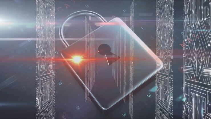 Digital Padlock Symbolizing Cybersecurity and Data Protection