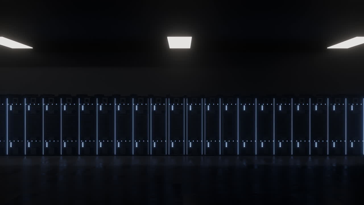 서버 방의 서버에서  ⁇ 박이는 불빛의 애니메이션