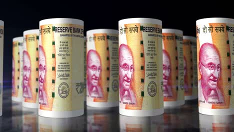 indian rupee money banknotes rolls seamless loop