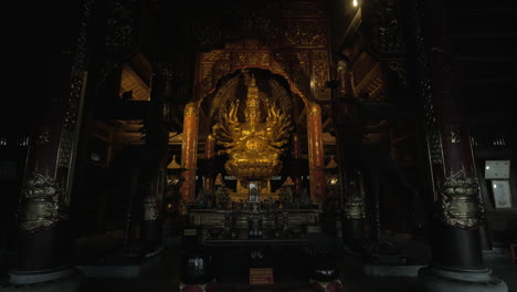 altar with quan am bronze statue in bai dinh temple vietnam