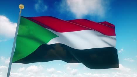 4k highly detailed flag of sudan loopable