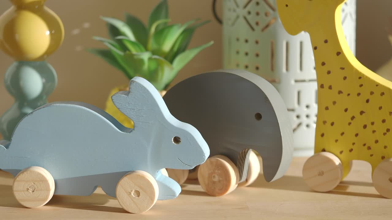 Collection of Handmade Wooden Animal Toys