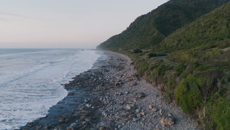 new zealand coastal roadside landscape
