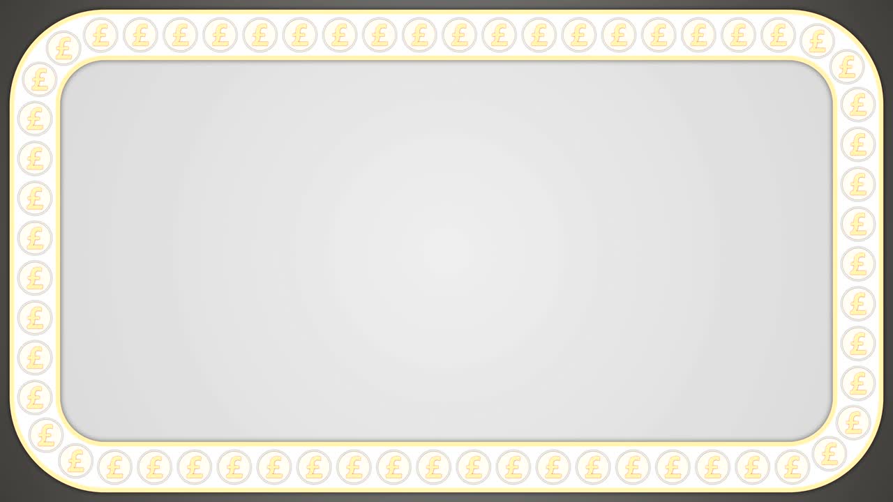 영국 파운드 영국 돈 동전 회색 배경 직사각형 프레임