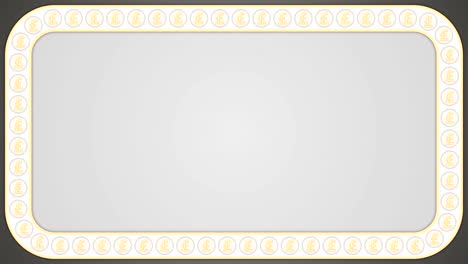 libra inglesa británica monedas de dinero fondo gris marco rectangular