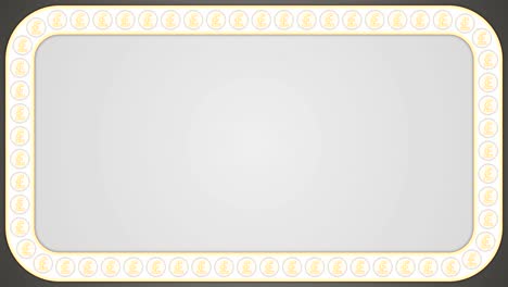 pound british england money coins grey background rectangle frame