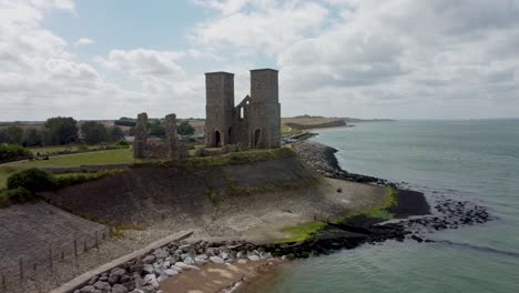 a picturesque view of the reculver towers in kent