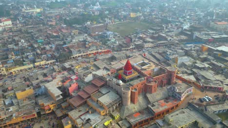 ayodhya drone view shri ram mandir, shri hanuman garhi mandir, lata mangeshkar chowk and ram ki paidi ghats